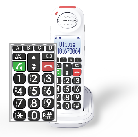 Swissvoice Xtra 2155 - Teléfono fijo inalámbrico para mayores